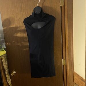 Floerns Black Ribbed Cutout Halter Bodycon Dress – Size L